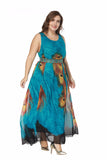 Blue Maxi Dress  printed Motifs
