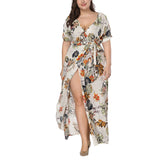 Plus Size Printed Floral Maxi Dress