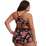 2018 Plus Size Printed Flower Swimwear