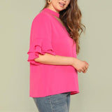 Plus Size Prink Blouse Top