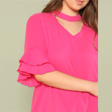 Plus Size Prink Blouse Top