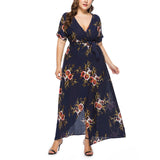 Plus Size Printed Floral Maxi Dress