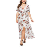 Plus Size Printed Floral Maxi Dress