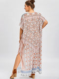 Plus Size Batwing Sleeve Boho Maxi Dress