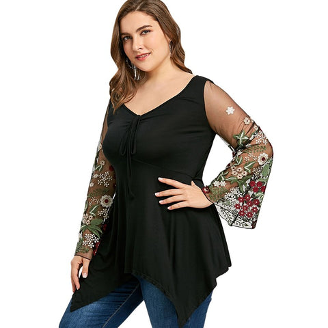 Flare Bell Sleeve Blouse