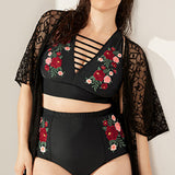 Flower Embroided Swimwear