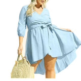 Plus Size Blue Elegant Dress