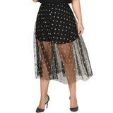 Plus Size Black Sexy Mesh Skirt
