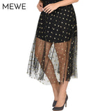 Plus Size Black Sexy Mesh Skirt
