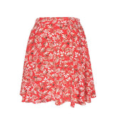 Red Leaf Printed Skirt