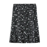 Black Flowers Printed Skirt