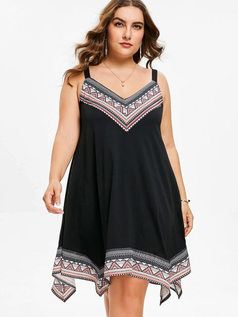 V Neck Handkerchief Boho Style Dress