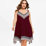 V Neck Handkerchief Boho Style Dress