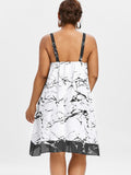 Marble Pattern Asymmetrical Dress