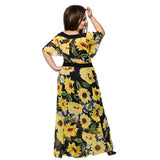 Plus size maxi dress  sunflower motifs