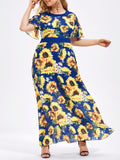 Plus size maxi dress  sunflower motifs