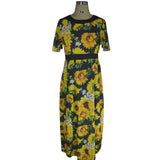 Plus size maxi dress  sunflower motifs