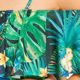 Plus Size Leaf Tropical Swimsuit