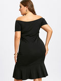 Embroidery Front Slit Mermaid Dress