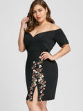 Big Size Floral Printed Party Dress