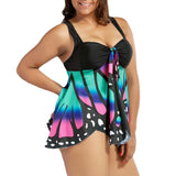 Plus Size Butterfly Printed Swimsuit