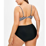 Striped Cut Out High Waist Swimsuit