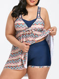 Plus Size Pattern Printed Swimsuit