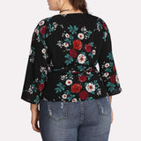 Plus Size Black Floral Blouse