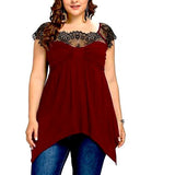 Plus Size Sexy Lace Mesh Blouse