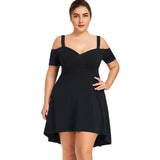 Cold Shoulder Black Party Dress