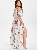 Half Sleeves Floral Print Dresses