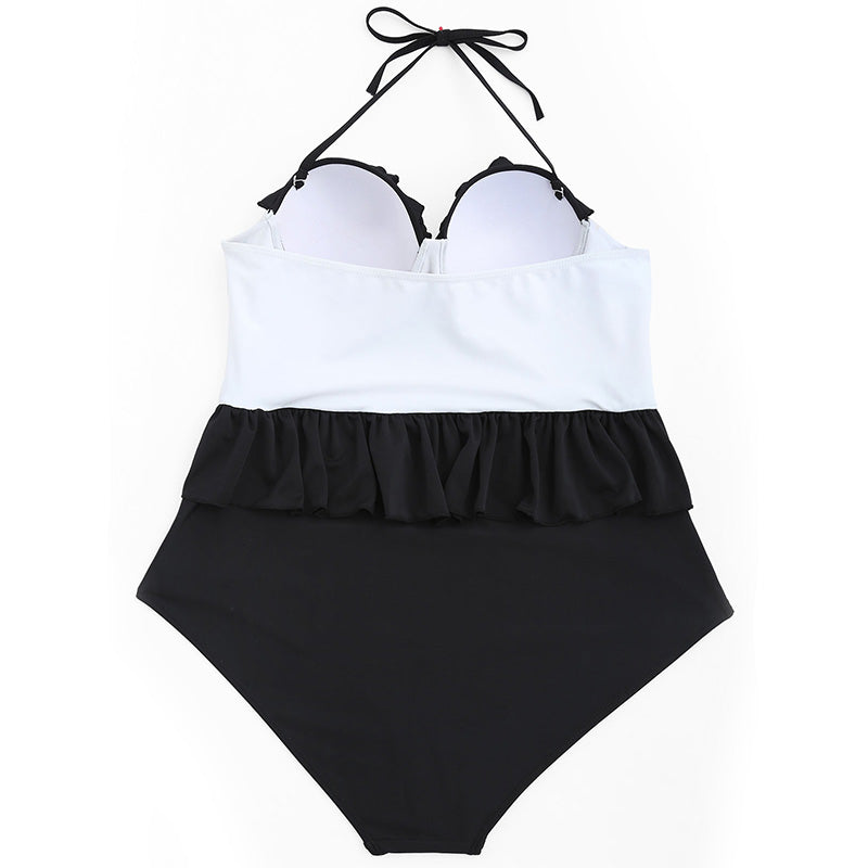Plus Size Black & White Swimsuit