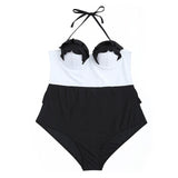 Plus Size Black & White Swimsuit