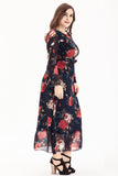 Plus size long sleeve vintage dress