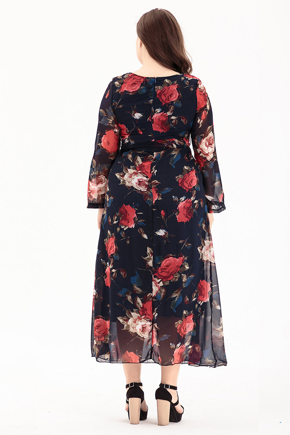 Plus size long sleeve vintage dress