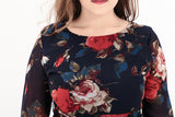 Plus size long sleeve vintage dress