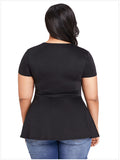 Sexy Black  V-neck T-shirt  2018