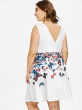 Butterfly Print A-Line Dress