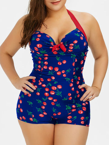 Plus Size Cherry Swimsuit