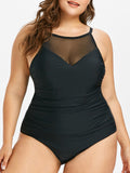 Plus Size Mesh Swimsuit