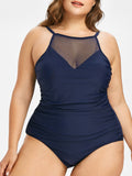 Plus Size Mesh Swimsuit