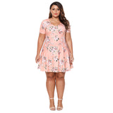 Plus Size Boho Floral V-Neck Dress