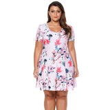 Plus Size Boho Floral V-Neck Dress