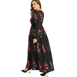 Plus Size Tulip Floral Boho Maxi Dress