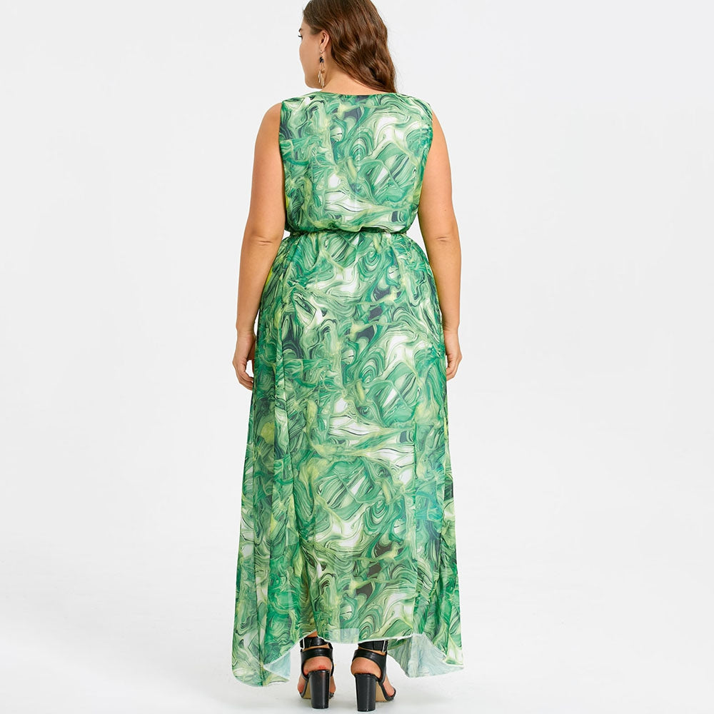 Boho Print Plus Size Maxi Dress