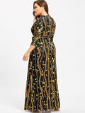 Plus Size Dress Women Boho Maxi Dress