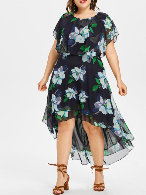 Plus Size Floral Printed Boho Maxi Dress