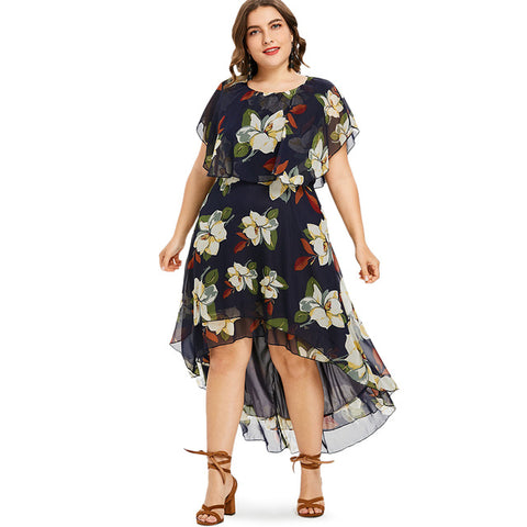 Plus Size Floral Printed Boho Maxi Dress