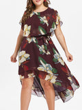 Plus Size Floral Printed Boho Maxi Dress