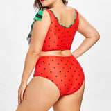 Plus size red polka swimwear 2018